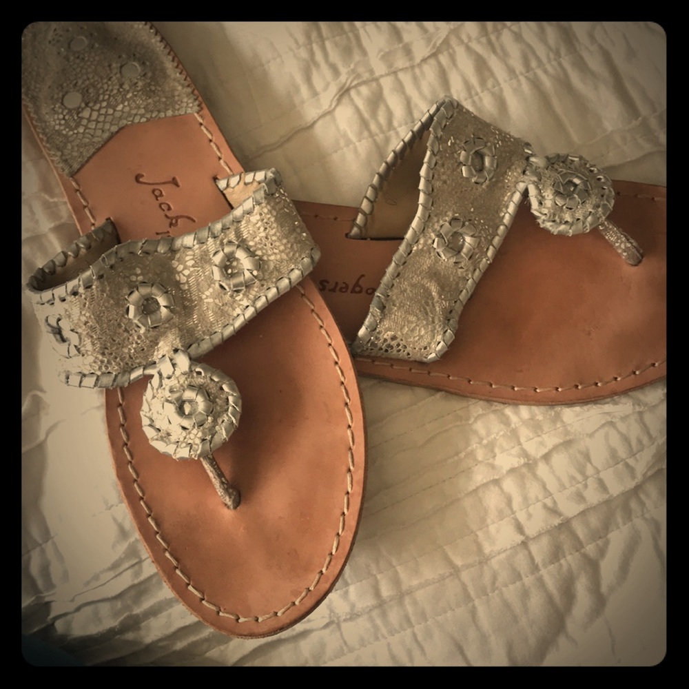 Silver lace jack Rogers size 10